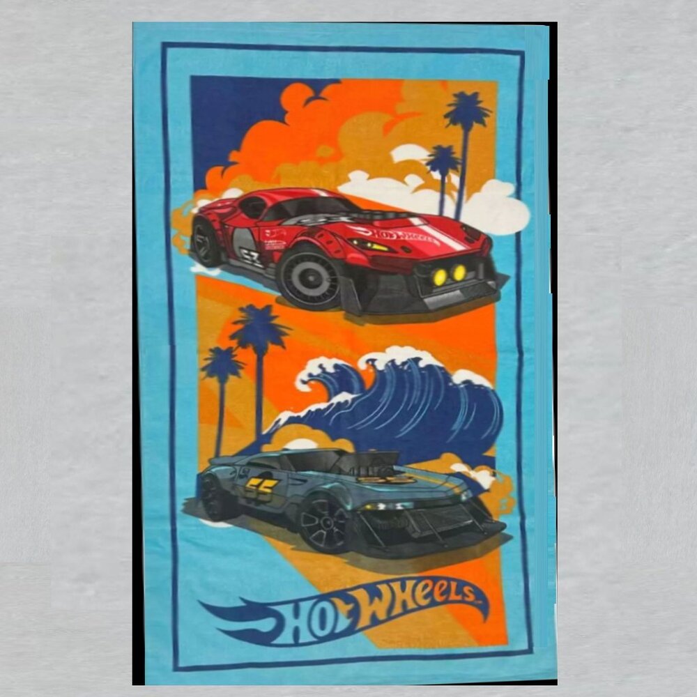 Hot Wheels Beach Towel 2025 Measures 28 x 58 Inches